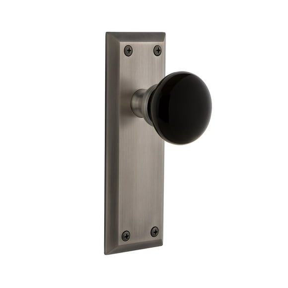 Grandeur Hardware 852952 Fifth Avenue Plate with Coventry Knob Privacy, Backset Size: 2.375", Antique Pewter