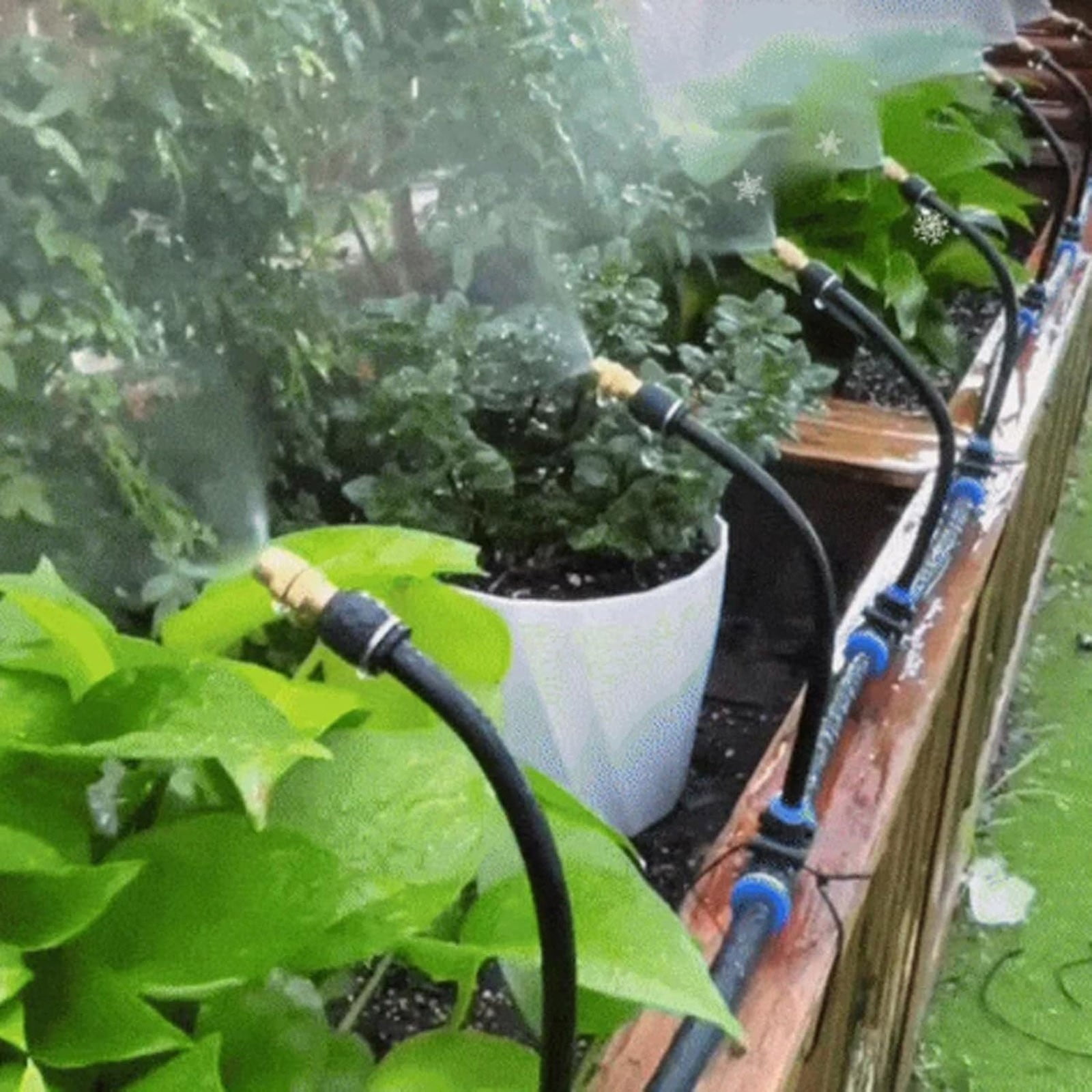 360Â° Curved Garden Irrigation System - 32.8FT Bendable Watering Kit with Adjustable Nozzles for Lawn, Yard & Greenhouse (10 Nozzles Included)
