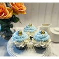 thumbnail image 4 of DEZICAKES Fake Cupcakes Cameo Blue Cupcakes Faux Cupcakes- Fake for Decoration Prop Home decor Set of 3 - Dezicakes, 4 of 8