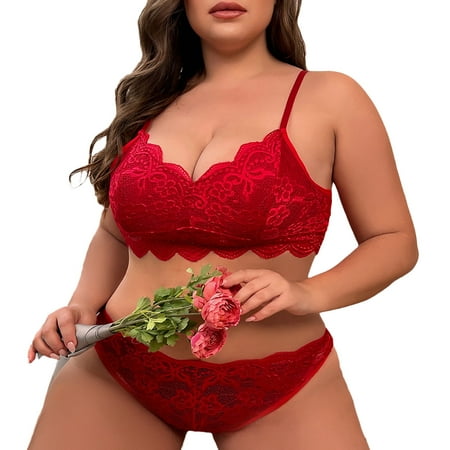 

Wodofoxo Promotion Large Women s Fun Underwear Perspective Flower Lace Pajama Set
