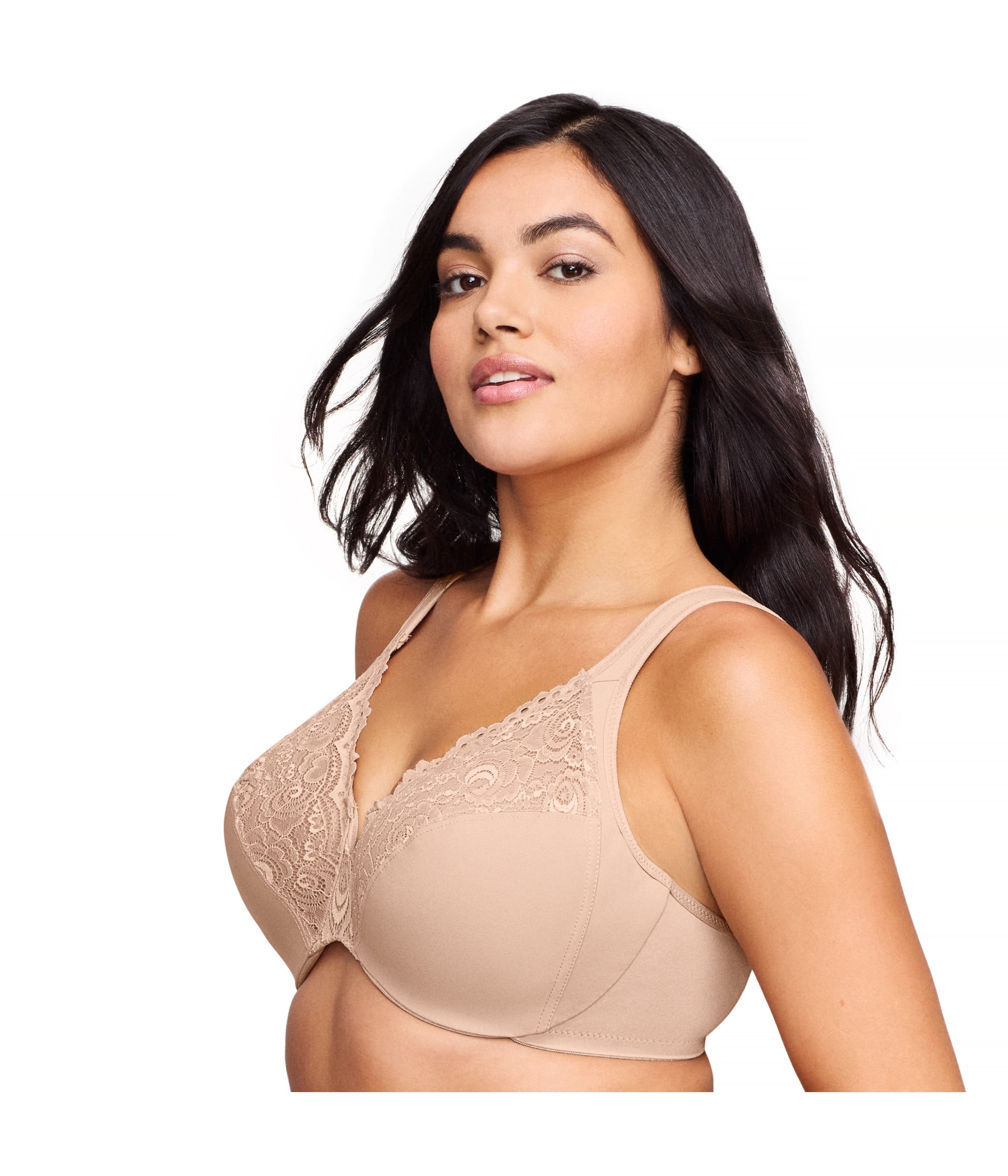 Glamorise Low Cut WonderWire Lace Underwire Bra 1240 (Women's & Women's Plus)
