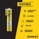 thumbnail image 3 of Sellador acrílico Caulk Stanley Premium, siliconado, 300 ml, blanco, 3 of 6