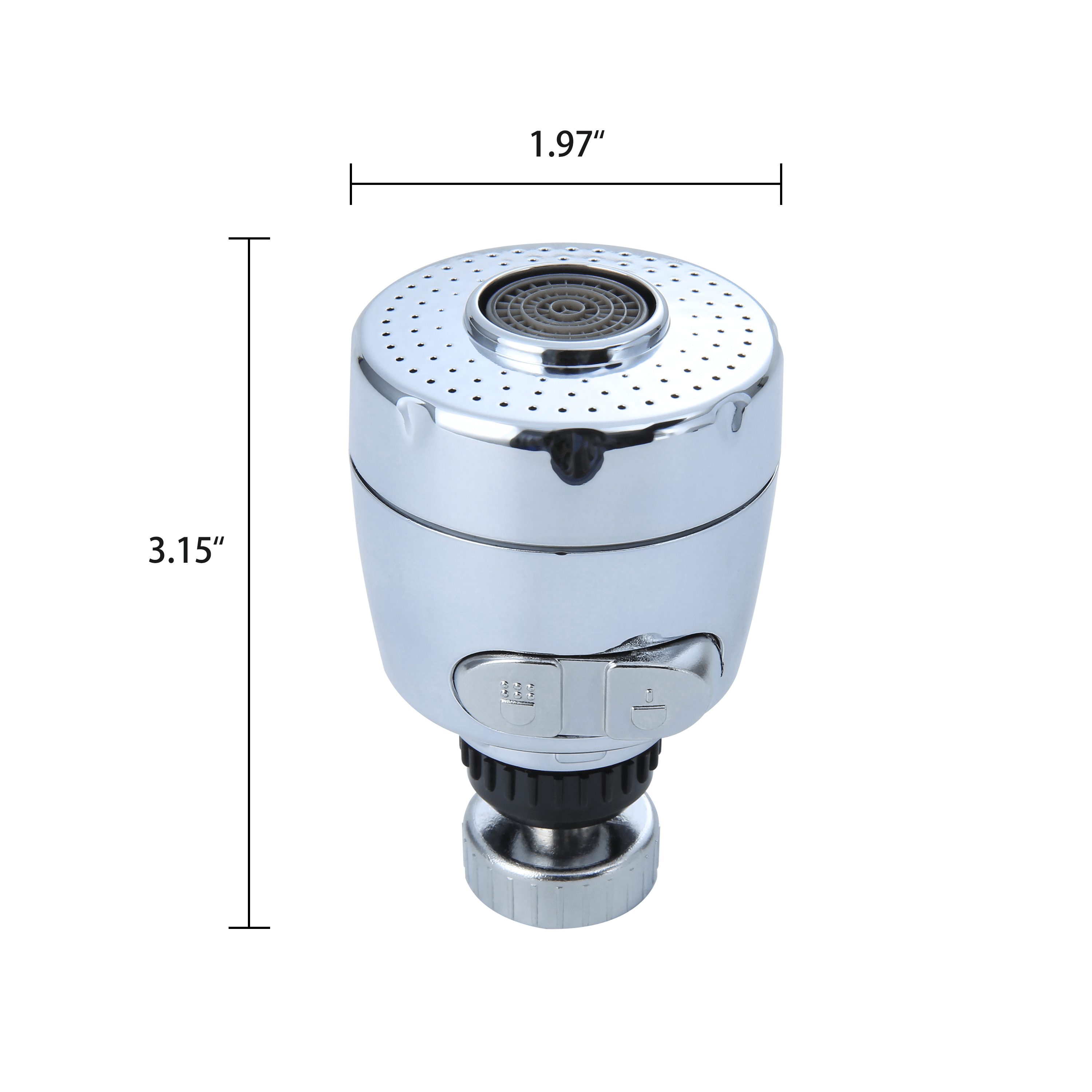 Mainstays 360° Rotating Dual Thread Faucet Aerator with Two-Mode Sprayer in Chrome