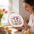 thumbnail image 1 of Creatine Easter Bunny Embroidery Complete DIY With Colorful Threads Needles And Easy For Beginners, 1 of 5