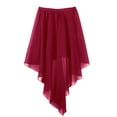 thumbnail image 5 of Yartina Women's Ladies Sheer Chiffon Ballet Dance Skirt Asymmetrical High-Low Split Skirt Dancewear Wine_Red One_Size, 5 of 6