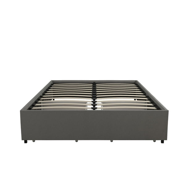 RealRooms Alden Linen Upholstered Platform Bed with Storage