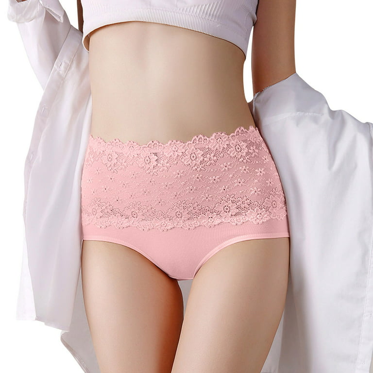 vbnergoie Women Panty High Waist Breathable Trigonometric Panties Female  Underwear Body Shaping Soild Lace Briefs Hap Strong Lift Wear 