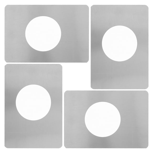 Plaque de Porte Facile à Installer Argent 4 Pcs 5.1X3.5X0.04 Po