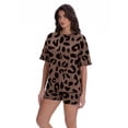 thumbnail image 4 of MINTREUS Womens 2 Piece Lounge Sets Crew Neck Short Summer Pajama Set Airport Travel Outfits with Pockets, 4 of 8