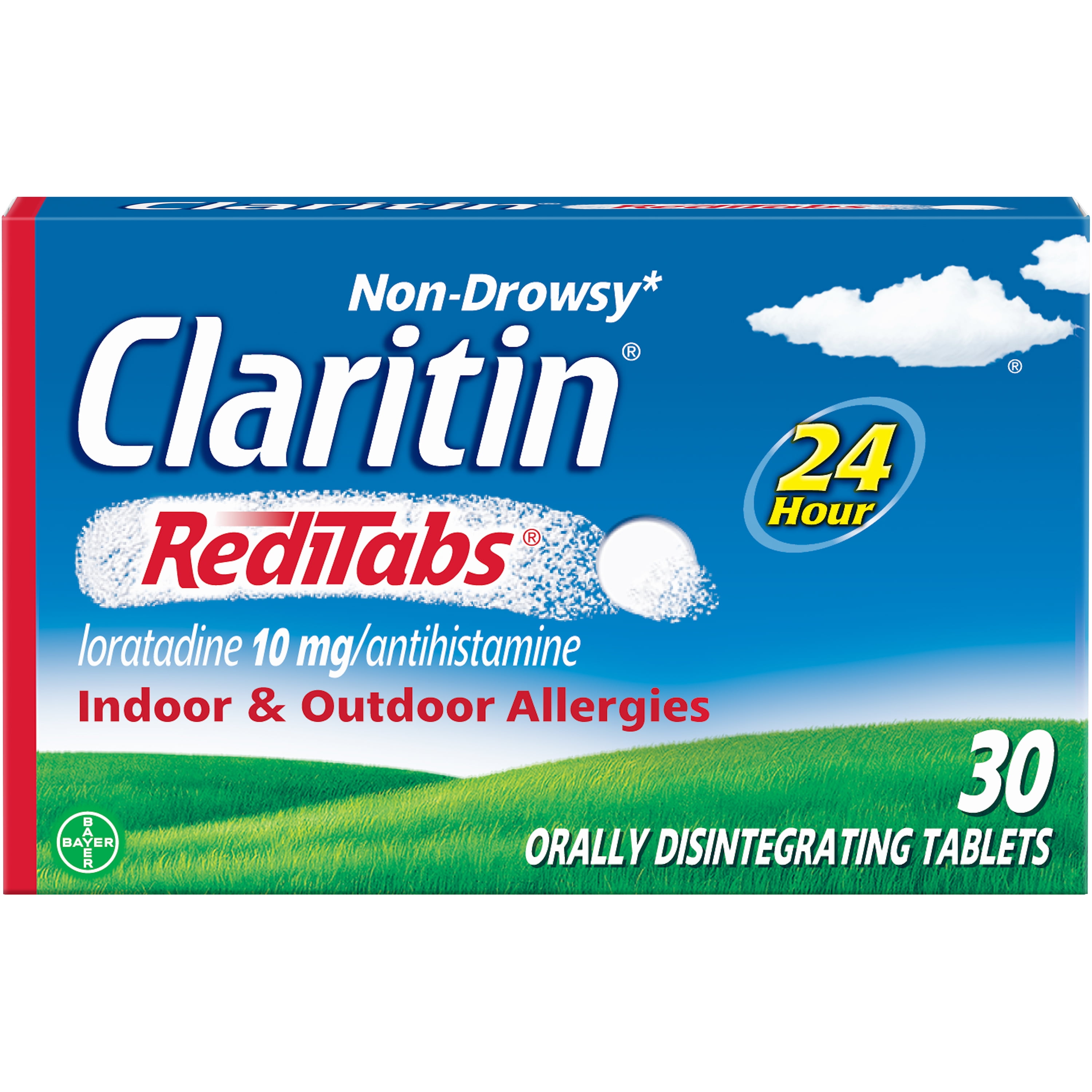 Claritin RediTabs 24 Hour Non-Drowsy Allergy Tablets 10mg, 30 Ct - Walmart.com