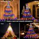 thumbnail image 5 of Decoraciones navideñas al aire libre Luces de cascada Regalo de luz de árbol, Enchufe en alambre Transparente Impermeable Decoración de luz de patio para el hogar Árbol de Navidad Boda Patio Porche D JAMW  Sencillez, 5 of 5