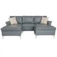 thumbnail image 6 of Pillow Back Left Side Facing Sectional and Ottoman Set in Gray LeatherSoft, 6 of 8