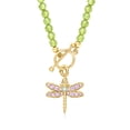 thumbnail image 3 of Ross-Simons 0.30 ct. t.w. Amethyst Dragonfly Charm With Single Swiss Blue Topaz in 18kt Gold Over Sterling, Women's, Adult, 3 of 6