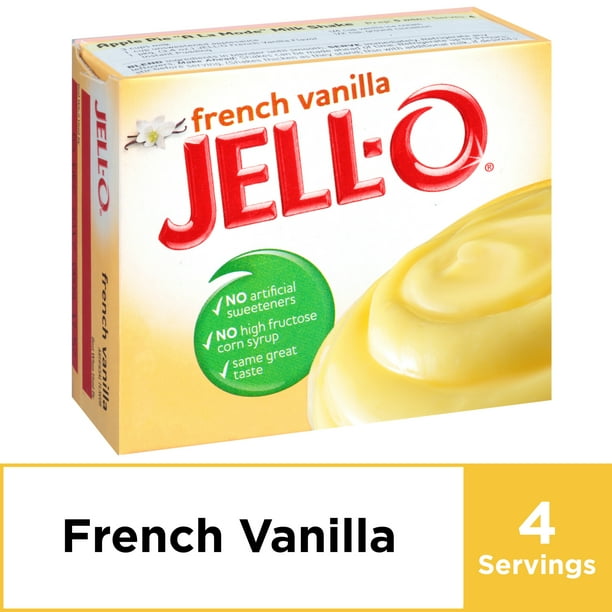JellO French Vanilla Instant Pudding Mix, 3.4 oz Box