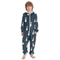 thumbnail image 2 of Black King Charles Dog Pattern One Piece Pajamas Soft Jumpsuit Cozy Sleep and Play Romper Zipper and Pockets 13Y-14Y, 2 of 8