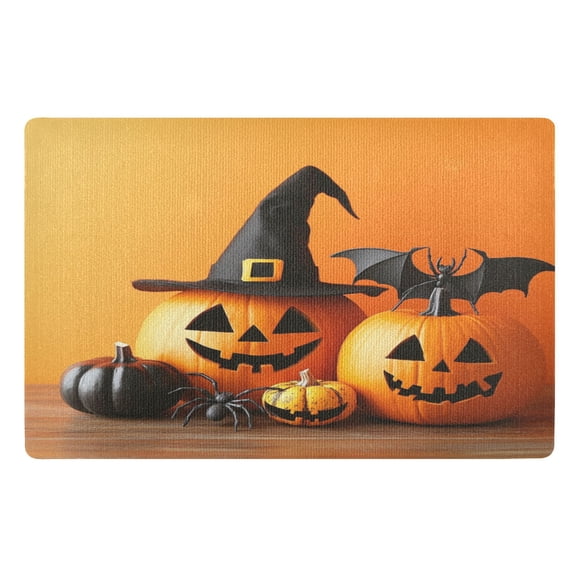 32x20 Inch Doormat Indoor Entrance Mat Entrance Welcome Mat Outdoor Mats for Front Door Cute Halloween Pumpkins
