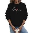thumbnail image 1 of Innerwin Pull Col Rond pour Femmes, Haut Sport avec Slogan Imprimé, Chandail en Molleton Confortable Noir 2TG, 1 of 2