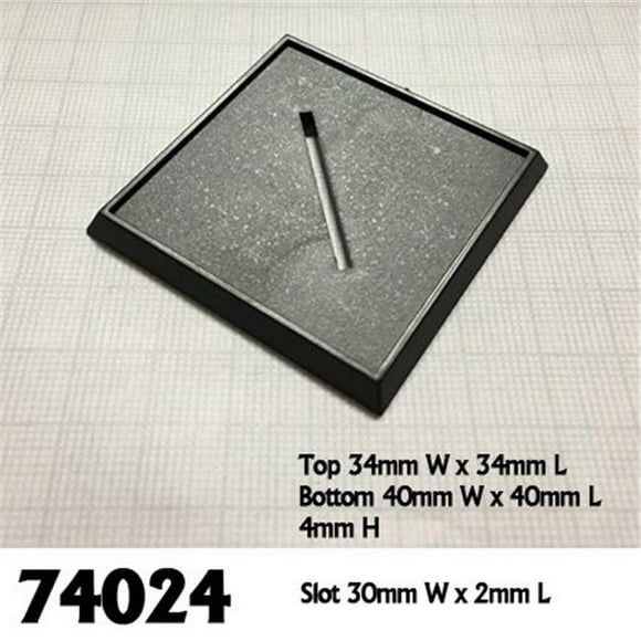 Reaper Miniatures REM74024 40mm Square Slotted Plastic Bases - Set of 6