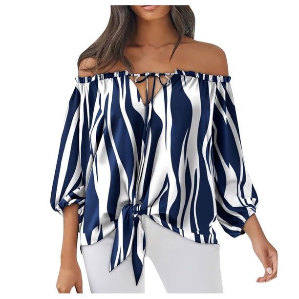 Gibobby Blusa Termica Top de camisa para mujer Pajarita Calle Causal Blusa suelta(Azul marino, XL)