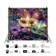 thumbnail image 2 of SUNOLIFE 10x8ft,Masquerade Happy Birthday Party Backdrops Banner Mask Mardi Gras Dress-up Photography Background Evening Party Decorations, 2 of 3