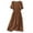 Coffee, variant on ITSAME Women's Maxi Dress, Cotton Linen Crew Neck Short Sleeve Summer Casual Flowy Dresses Black XL