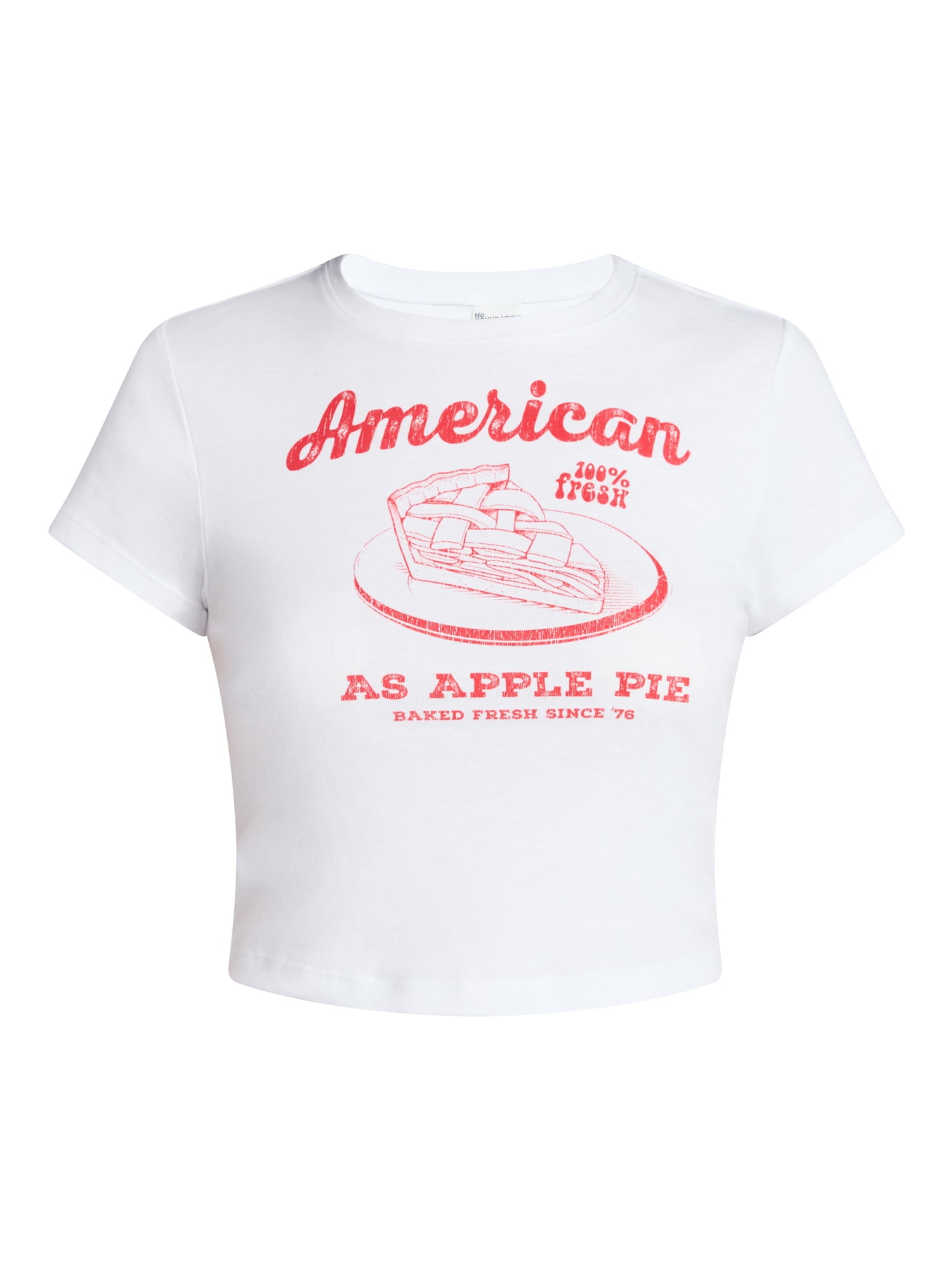 No Boundaries Americana Graphic Baby Tee, Women's and Women's Plus XXS-4X