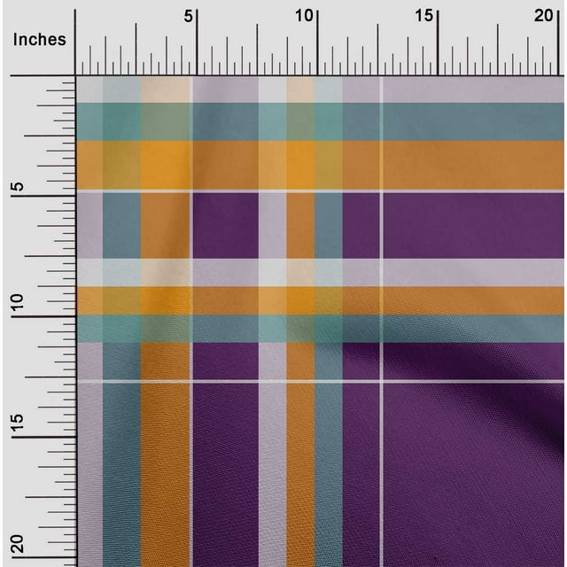 oneOone Tissu Polyester Lycra Madras à Carreaux BTY 56 Pouces de Large