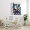 thumbnail image 2 of Geometric Hued Abstract Bear Animals & Insects Painting Gallery Wrapped Canvas Print Wall Art, 2 of 7