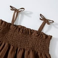 thumbnail image 6 of Wdgfv Summer Toddler Girl Outfit Linen Lace Smocked Sleeveless Tank Top Pants Set for Baby Comfortable Breathable Casual Wear Brown 3-4 Years, 6 of 9