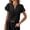 Black, variant on Womens Ruffle Sleeve Top V Neck Ruffle Short Sleeve Dressy Work Casual Summer Tunic Tops for Busines