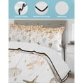 thumbnail image 4 of Quilts Twin Size, Orange Eucalyptus Coastal Soft Comforter Bedding Set for Bed, Beach Starfish Conch Lightweight Quilted Bedspread with Pillow Cover(2 Pieces) for All Season, 68x86 Inch, 4 of 6