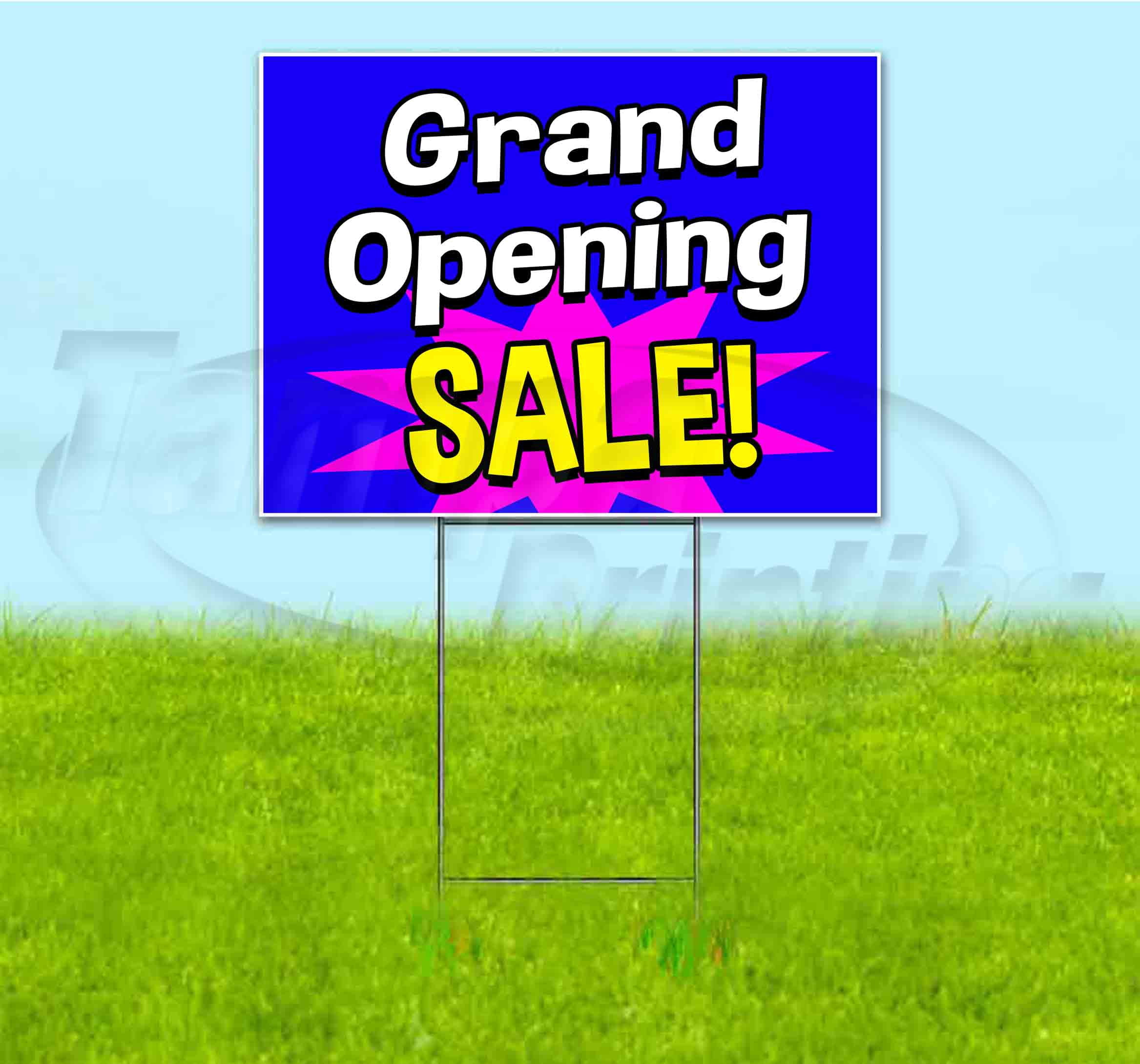 Grand Opening Sale (18"" X 24"") Yard Sign, Includes Metal Step Stake