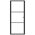 thumbnail image 3 of vidaXL Interior Door Barn Door Sliding Door ESG Glass and Aluminium Black 40.4"x79.3", 3 of 7