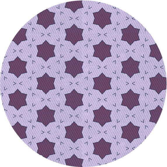 Ahgly Company Machine Washable Indoor Round Transitional Mauve Purple Area Rugs, 8' Round