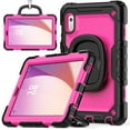 thumbnail image 2 of For Lenovo Tab M9 9.0 Inch 2023 TB-310XU/TB-310FU, 360 Rotating Shockproof Cover with Stand, Handle, Shoulder Strap, Rose Panel, 2 of 7