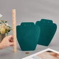thumbnail image 3 of 2pcs Velvet with Wood Folded Bust Necklace Display Stands Jewelry Display Organizer Holder for Necklace Storage Prussian Blue 21x18.8cm DIY, 3 of 6