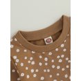 thumbnail image 6 of Baby Girls Fall Outfit 6M 12M 18M 24M 3Y Flower Print Long Sleeve Crew Neck Sweatshirt Sweatpants Fall Clothes, 6 of 10