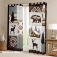 thumbnail image 2 of Castle Fairy Safari Deer Bear Boy Girl Blackout Curtains Set of 2 (52x84 Each),Bohemian Tribal Aztec Window Curtains,Vintage Rusitc Cabin Curtains and Drapes,Lightweight Room Decor, 2 of 6