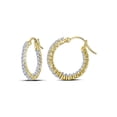 thumbnail image 1 of 10kt Yellow Gold Womens Round Diamond Inside Outside Hoop Earrings 1-1/2 Cttw, 1 of 1