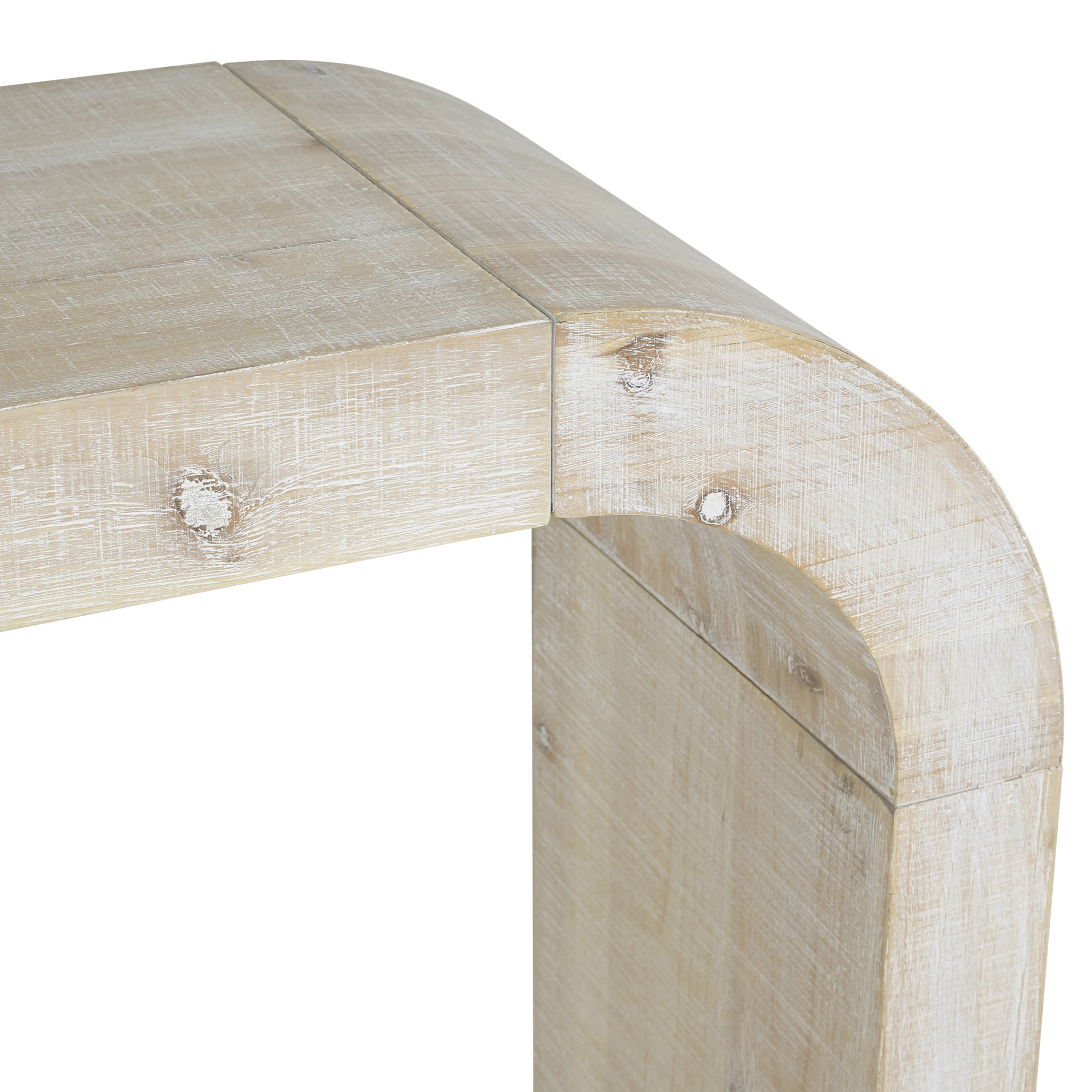 Christopher Knight Home Farmhouse 52" Curved Console Table, Wood Entryway Table for Hallway, Natural