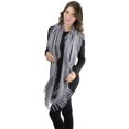 thumbnail image 5 of ToBeInStyle Women's Ribbed Fringe Infinity Scarf - Light Gray, 5 of 5