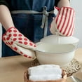 thumbnail image 3 of Oven Mitts for Baking, Cotton Heat Resistant Gloves for Cooking, Grilling, Kitchen Pot Holders Set of 2, 3 of 9