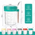 thumbnail image 4 of Recipientes de avena Overnight Oats Xileanalee, 530 ml, con tapas y cucharas, paquete de 6, 4 of 9
