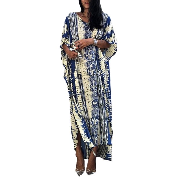 Xishao Mujer Vestido de Playa Verano Bordado Cubrir Bikini Camisola y Pareos Cover up A-Azul A-Azul Xishao ropa