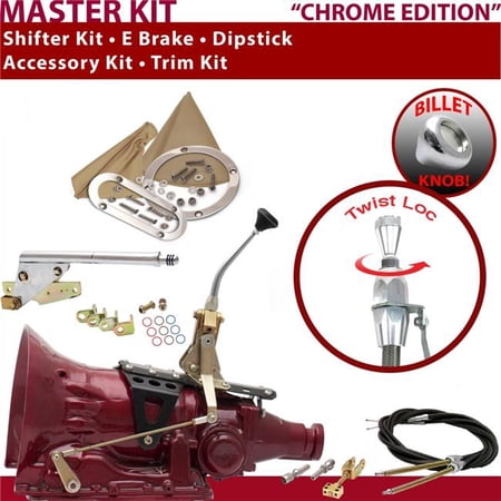 American Shifter 4L80E Shifter Kit Chrome 8 in. E Brake Cable Trim Kit Dipstick for ED99D