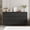 Black+6 Drawers, variant on MONSLIPA 9 Drawer Chest of Drawers, Modern Wooden Storage Dresser for Bedroom Hallway, Black