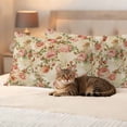 thumbnail image 3 of Rose Fall Outdoor Waterproof Pillow Covers, Thanksgiving Vintage Pastoral Botanical Flowers Decorative Rectangle Throw Pillowcase Sofa Cushion Sham for Patio/Couch/Chair, 20"x12" 2 Pack, 3 of 8