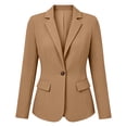 thumbnail image 6 of Women's Blazer Business Casual Lightweight Suit - Long Sleeve Slim Fit Work Office Jacket with Pockets Khaki L, 6 of 7