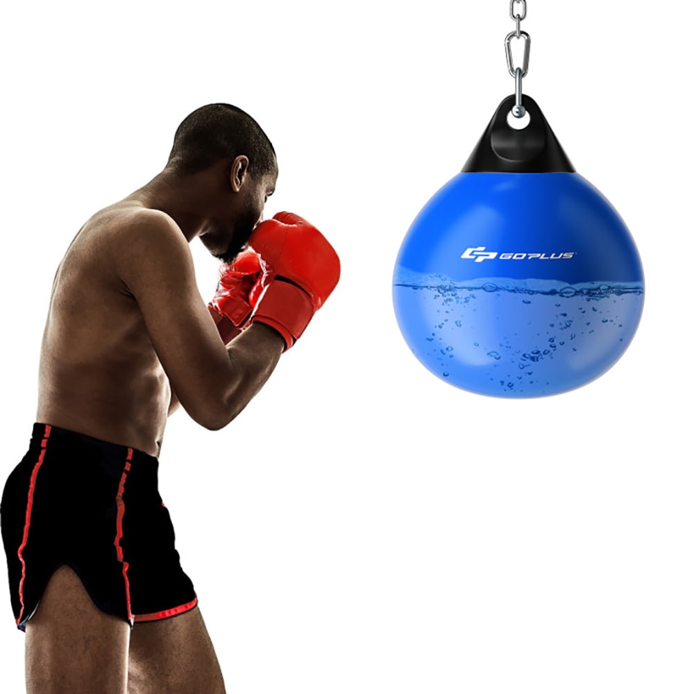 Spaco 21 Inch Water Punching Bag with Adjustable Metal Chain-Blue, Heavy Punching Bag with Adjustable Metal Chain, Water Injection Hose, Boxing Training Bag