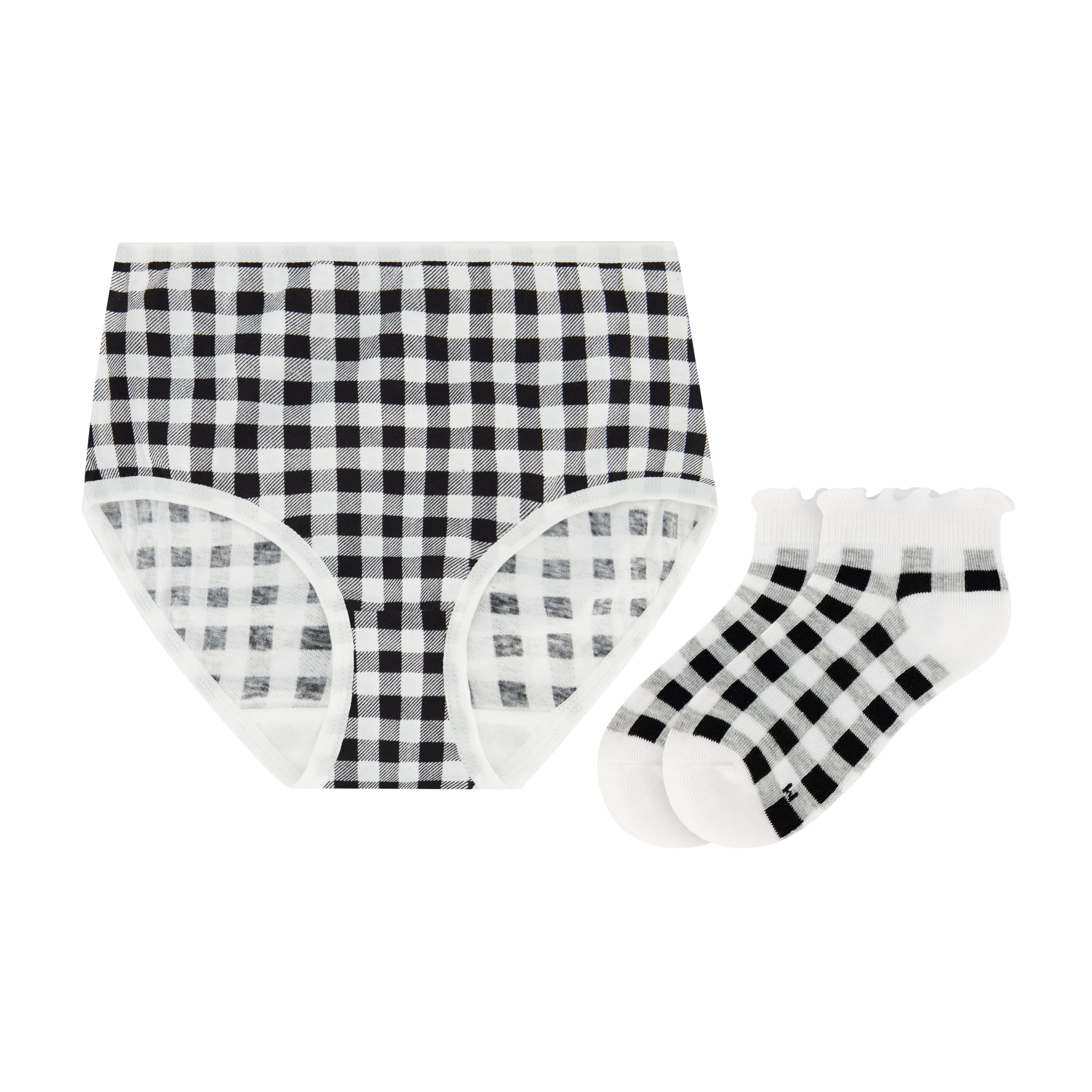 Wonder Nation Girls Cotton Underwear & Socks Bundle, 14-Pack, Sizes 4-16